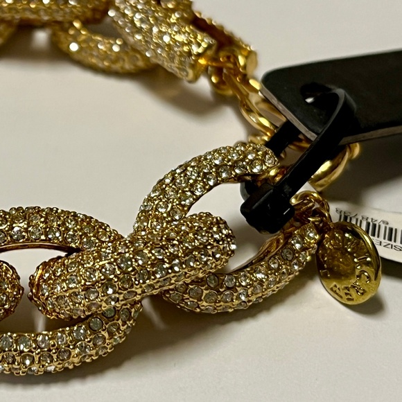 J.CREW Classic Pave Crystal Link Bracelet Gold tone NWT - Picture 5 of 5